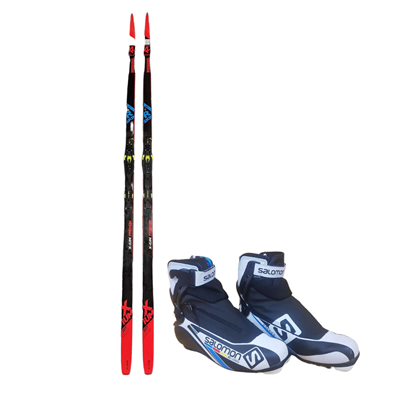 Bazárové bežecké lyže Rossignol R Skin X-iUM Premium + topánky Salomon RS Carbon - NNN viazanie 